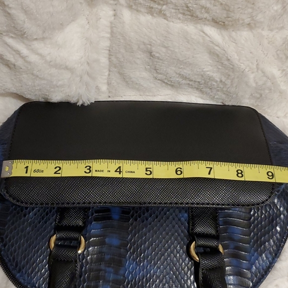 Embossed Python Small Bowler Bag Purse - Picture 9 of 11